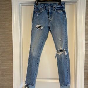 Levi’s 501 Skinny Women’s Jeans Distressed Blue W 27 L 32
